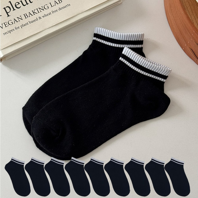 본베이직 여성 국산 스트라이프 단목 발목 양말