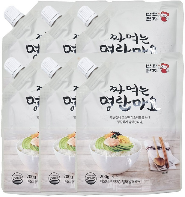 반찬단지 짜먹는 명란마요 200g 3개, 6개