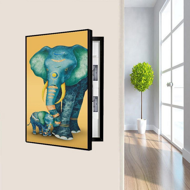 北歐ins風裝飾畫 電錶箱遮蓋箱 簡約豎款 免打孔 客廳掛畫, k299-吉祥如意,30*40無邊框單畫