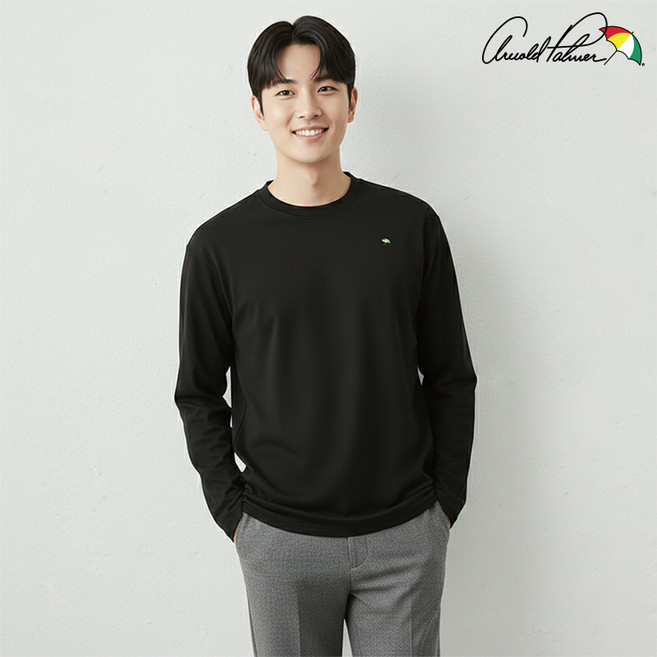 아놀드파마 남자 베이직 코튼 긴팔 티셔츠
