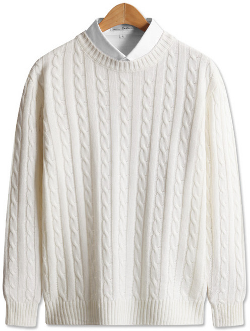 탑보이 남녀공용 컬러풀 꽈베기 라운드 니트 (SCC2112PT)