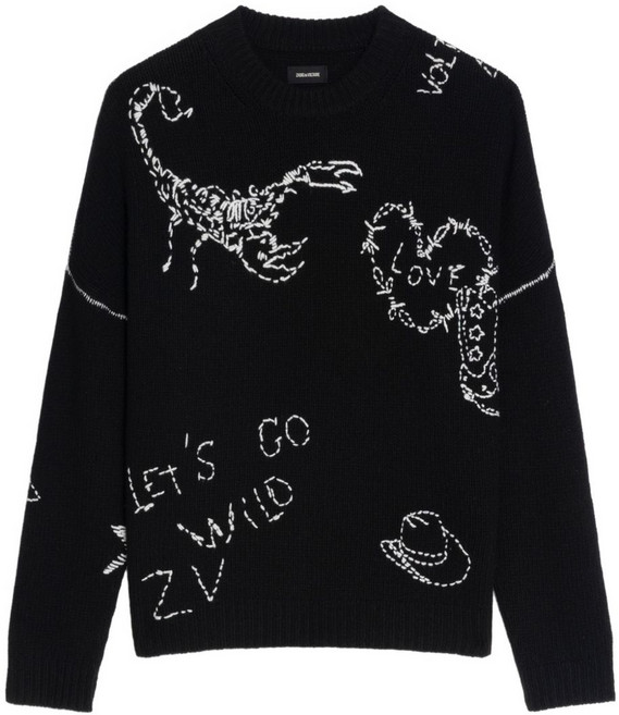 쟈딕앤볼테르 바바 자수 크루 넥 스웨터