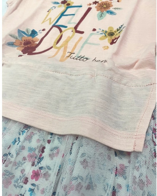 女童短袖網紗洋裝 兒童夏季連身裙