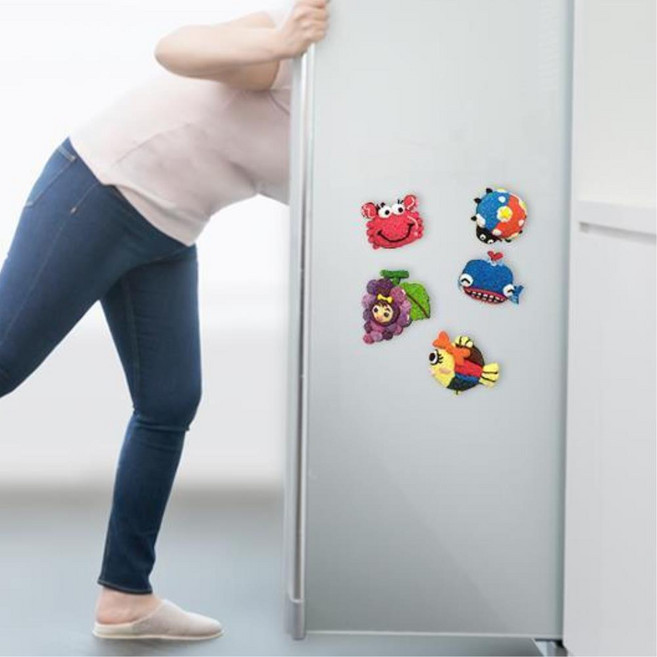 유아 촉감놀이 우드판 볼클레이 냉장고자석 만들기 3개세트 꾸미기 기념품, 1개