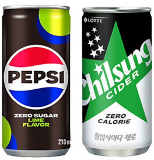펩시제로 사이다제로 제로칼로리 다이어트 콜라 청량음료 탄산음료 탄산, 210ml, 30개
