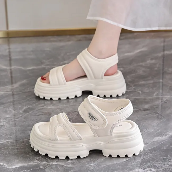 Modern Fashion 여성 발편한 키높이 벨크로 샌들 X88
