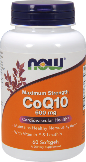 NOW Foods 輔酶Q10維生素E卵磷脂軟膠囊 600mg, 60顆, 1罐