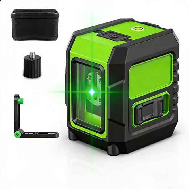 휴대용 미니 레이저 레벨기 수평기 자동 레벨기 레이저 수평 수직 레벨기수평 레이저 초소형 레이저 레벨기 그린 타일 레이저레벨기 2라인 고정밀 수평기 방진 방수, 1개