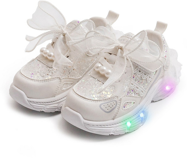 풋풋 라비앙 프릴레이스 LED 운동화 라이팅운동화 라이트운동화 유아운동화 베이비운동화 키즈운동화