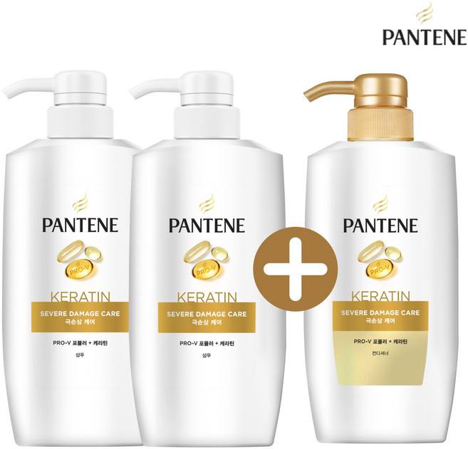 팬틴 극손상 샴푸2개+컨디셔너1개 750ml, 1세트