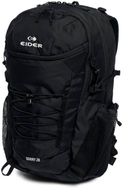 아이더(EIDER) 남녀공용 28L 하이킹 배낭 에어메쉬등판 쾌적한착용감 내구성 우수 레인커버내장 다용도백팩 DUU24B03 소니 28L Z1, 블랙