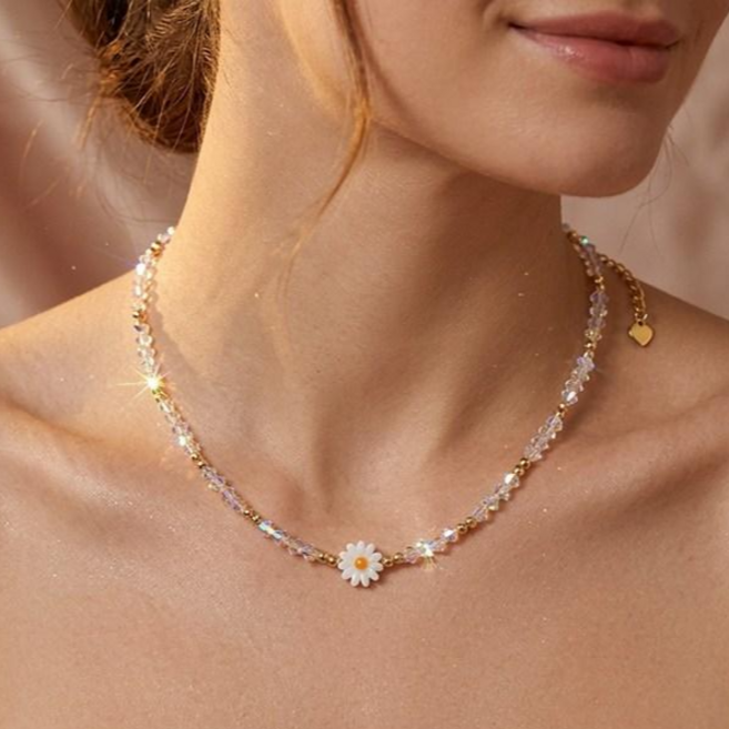 컬러풀 유리 비즈 데이지 팬던트 여름 바캉스 목걸이 626