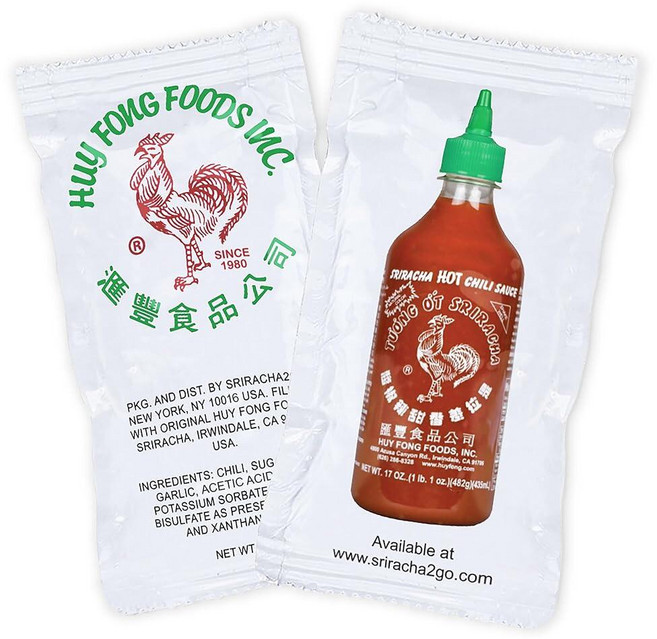 Sriracha2Go - Huy Fong Foods 스리라차 칠리 핫소스 패킷 (50팩), Sriracha2Go - Huy Fong Foods 스