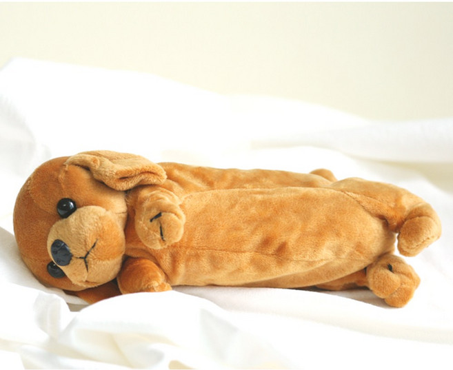 인형 인형 봉제 필통 펫 파우치 애니멀 강아지 고양이 동물, 1개, B타입.누렁이