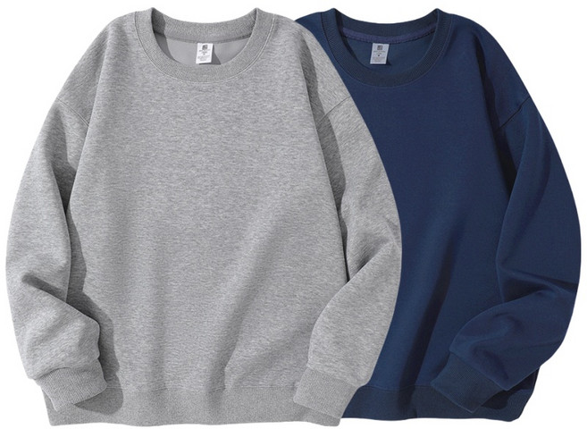 1+1 남자 맨투맨 긴팔티 데일리 오버핏 무지 면질 맨투맨 2장 세트 남녀공용 Sevenmoon