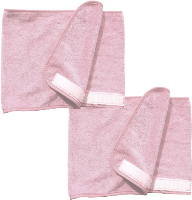 뷰티허브 벨크로 와이드 사각 헤어 터번, 2개, 핑크