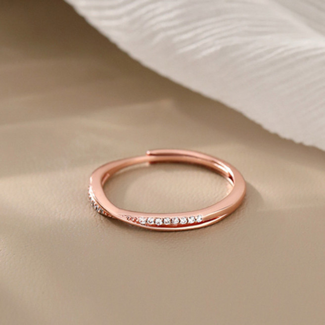 하나린 925실버 트위스트 큐빅 오픈링 여성 데일리 패션 반지