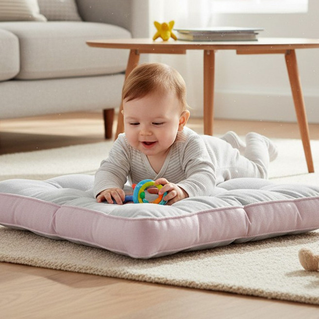 55x55 대형방석 투톤라인 쿠션 쇼파 사무실 식탁 좌식 의자 쿠션 4컬러방석 (네이비 스카이 핑크 그레이)