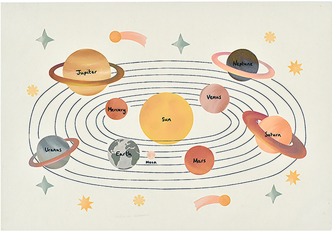 패밀리트리 인테리어 패브릭 월포스터 5종, 우주행성