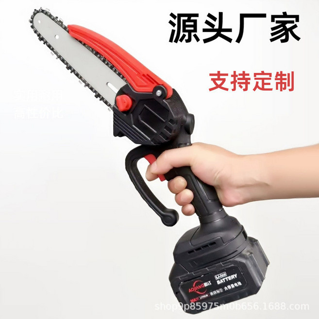 AOJIANG 充電式鋰電鏈鋸 便攜式手持果園修枝電鋸, 1個, 6寸裸機