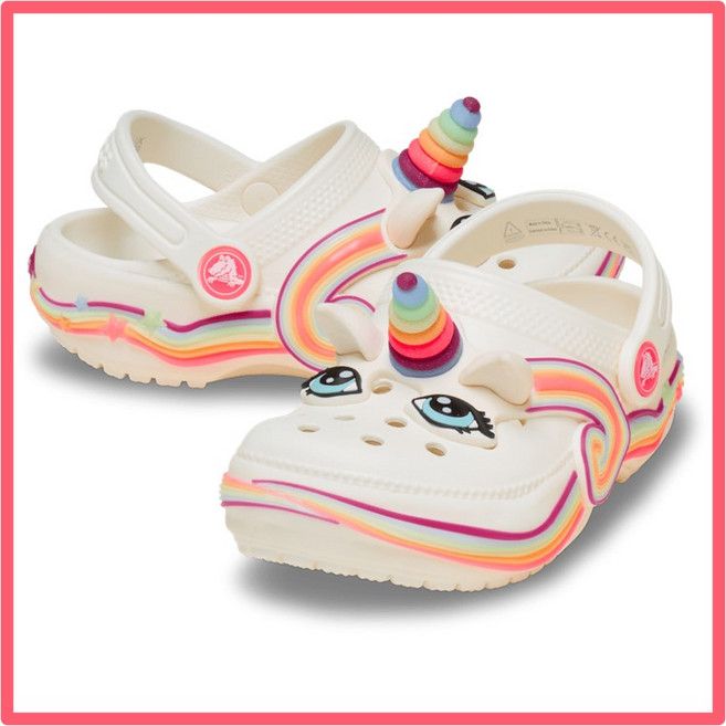 [매장정품] 크록스 클래식 아이엠 레인보우 유니콘 클로그 토들러 CROCS CLASSIC IAM UNICORN LIGHTS CLOG T 212508-0WV 키즈 크록스