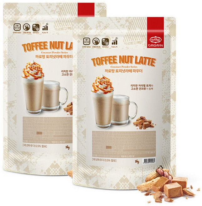 까로망 토피넛라떼 파우더 1kg 2개세트