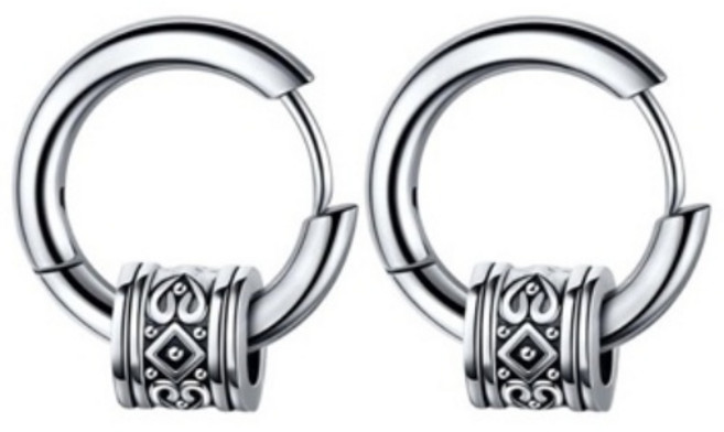 에르모사제이 맨즈 ME009 써지컬 스틸 빈티지 레트로 링귀걸이 남자 피어싱 귀걸이