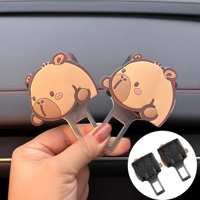 툴마담 큐티 카피바라 안전벨트클립, B타입, 2개