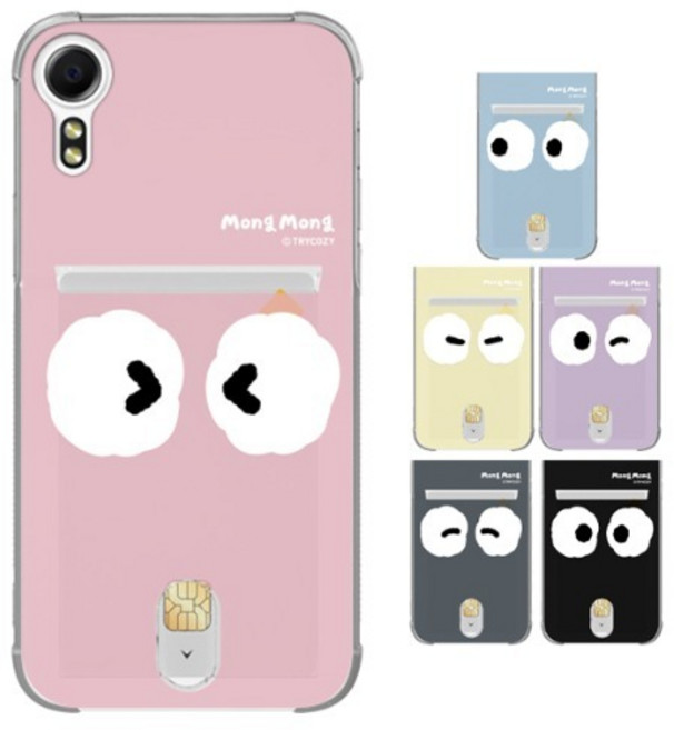 갤럭시X커버5 (G525) 포켓몬폰1 신비폰 키즈폰 몽몽 페이스 투명 에어쿠션 카드 젤리 케이스