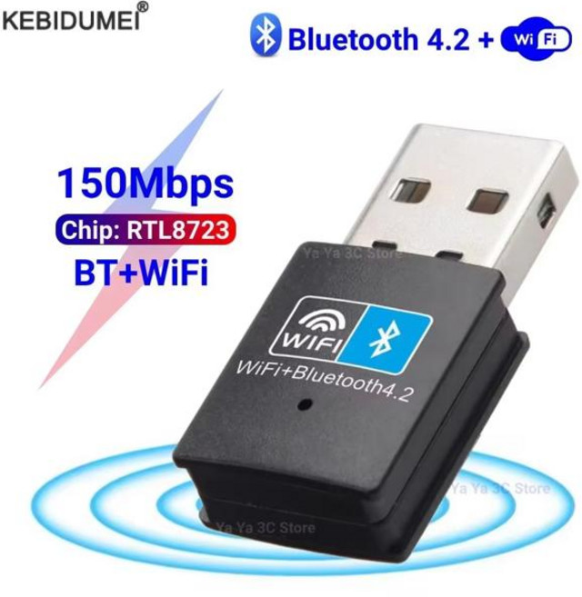 600Mbps USB WiFi 6 블루투스 어댑터 2 in 1 동글 듀얼 밴드 2.4G/5Ghz 네트워크 무선 수신기 PC 노트북용 10/11 드라이버