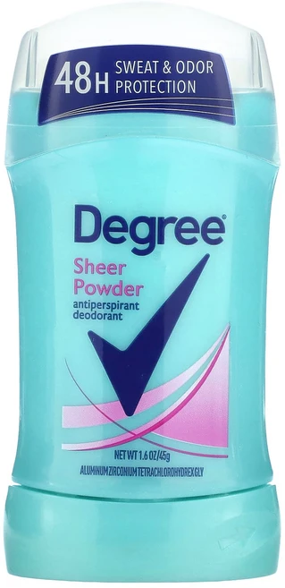 Degree 땀 억제제 데오드란트 시어 파우더 45g(1.6oz), Degree땀억제제데오드란트시어파우더45g16oz, 45g, 1개 - 쿠팡