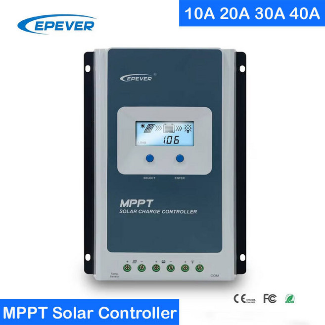 EPever MPPT 태양 전지 충전 컨트롤러 자동 패널 레귤레이터 충전기 트레이서3210AN 4210AN 40A 30A 20A 10A 12V 24V, 1개