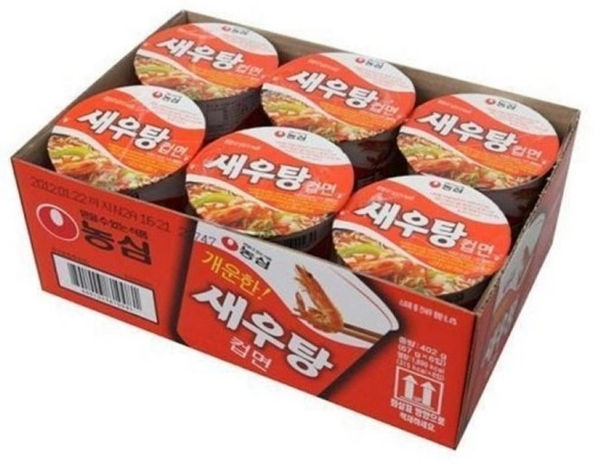 농심 새우탕 소컵 6개입 라면 컵라면 봉지라면, 농심 새우탕 소컵 (6개입)