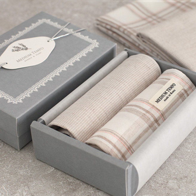 아일 앤체크 2종 여성 남자 면손수건