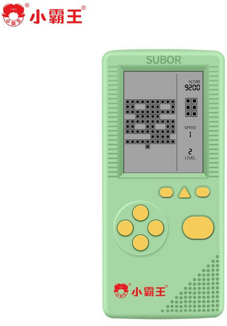 小霸王 俄羅斯方塊遊戲機, 1個, 綠色【自備電池】