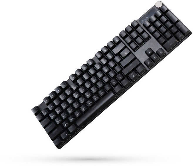 聆翔 G300 機械鍵盤 RGB 燈 懸浮鍵帽 旋轉按鈕 青軸 全鍵無衝 電競/遊戲/辦公鍵盤, 深淵夜影
