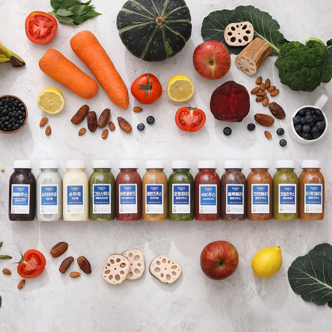 클렌즈주스 9종류 18병 ABC주스+CCA주스+오토파지주스+땅콩버터주스+빼빼주스 외 4종, 18개, 210ml
