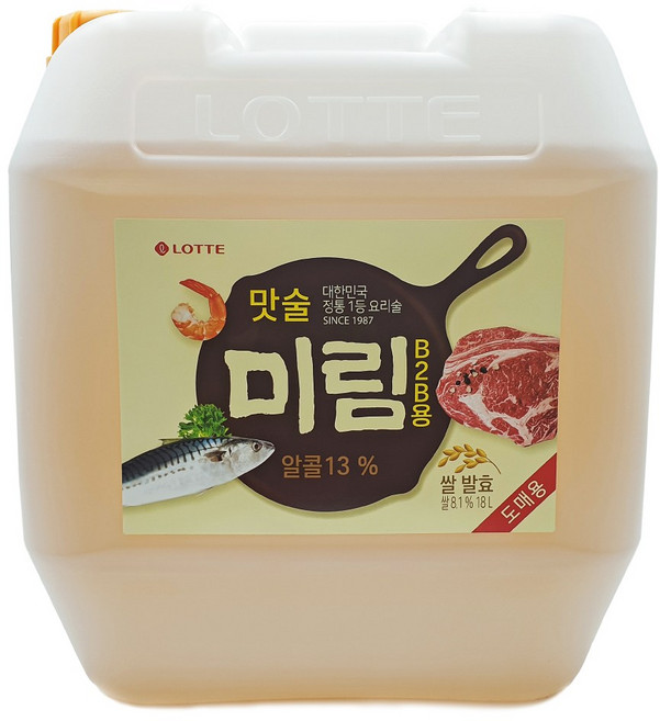 롯데 미림 18L 맛술 요리주 업소용 말통, 1개