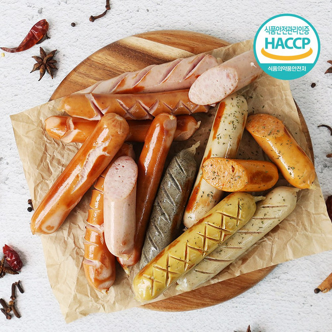[HACCP] 국내산 독일식 수제 스모킹화이트 콤비 소세지 골라담기, 300g, 1개, 화이트콤비소세지