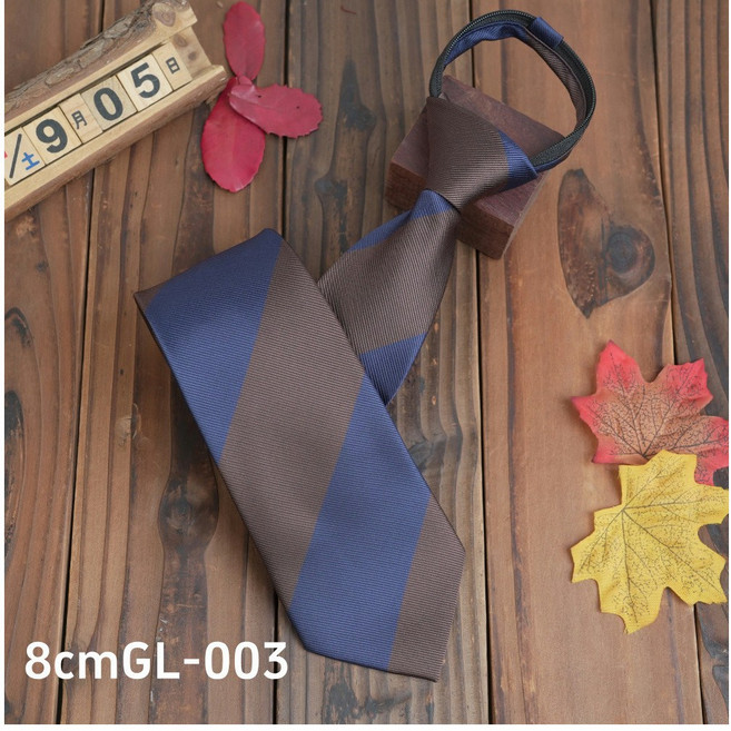 8cm 棕色條紋正裝領帶 商務意式風格男士領帶, 8cmGL-003, 1個