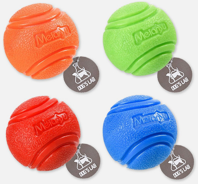 독스랩 탄력볼 강아지 공놀이, 오렌지+블루+레드+그린, 1개