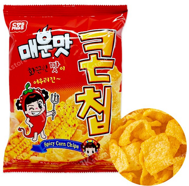 코스모스제과 매운맛 콘칩, 34g, 6개