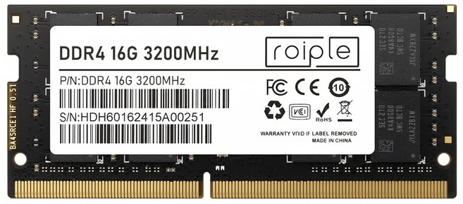 노트북용 ROIPLE DDR4 PC4-25600 [16GB] (3200), 1개, Roiple DDR4 3200MHz 16G