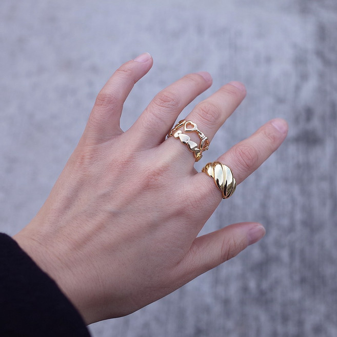 925 silver 볼드 크로와상 오픈 프리사이즈 은 반지