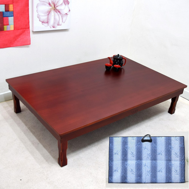 남원 향림공예 잉꼬공방 교자상 1350 x 900 + 꽃파랑 상커버 접이식 특대형 8인용 밥상 제사상 손님상 집들이 잔치상, 교자일반1350x900 + 꽃파랑 교자커버