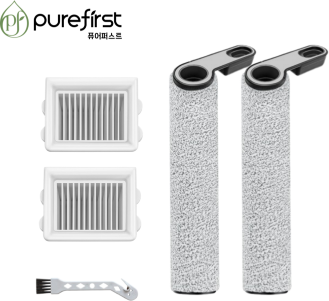 퓨어퍼스트 로보락 Flexi Pro 롤러브러쉬 필터 호환, 2세트, 단일제품