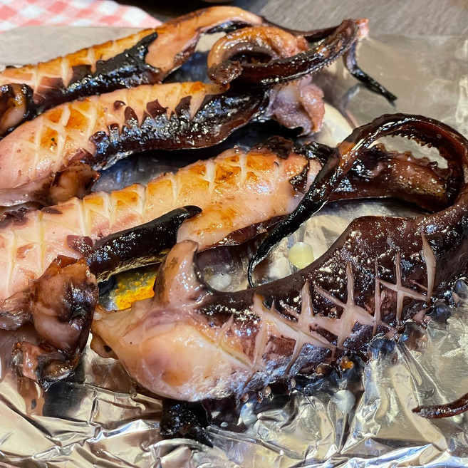 구운 가문어 통족 300g 오족 오징어 다리, 10개