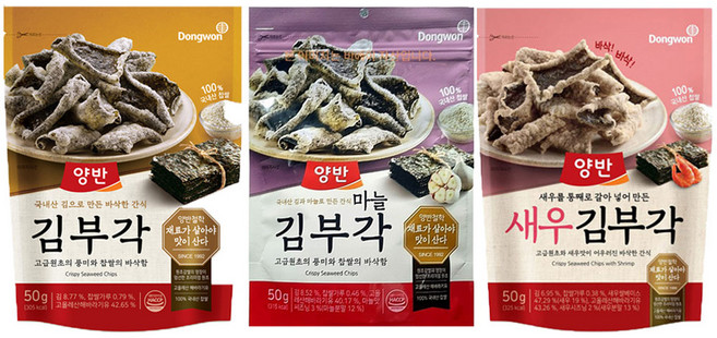 동원 양반 찹쌀 마늘 새우 김부각 50g, 2세트