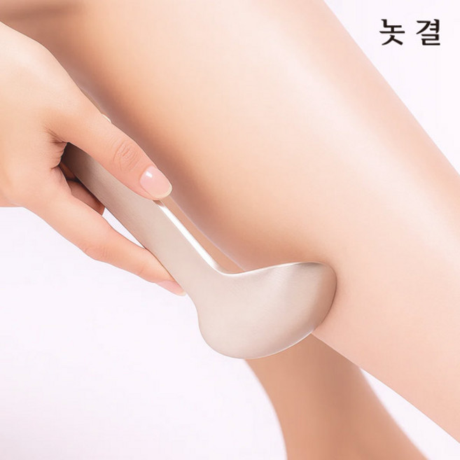 놋결 방짜유기 놋그릇 국자 스푼 괄사 마사지기 미용 휴대용 사우나 목욕탕, 유기, 1개