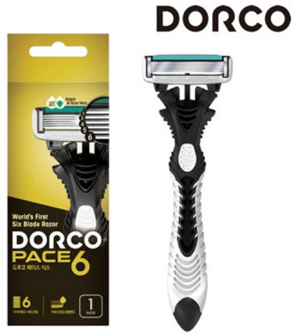 도루코 페이스6 6중날 일회용면도기 1개입 폴리백 포장 휴대용 6중날 1입 1봉 1p, 1개